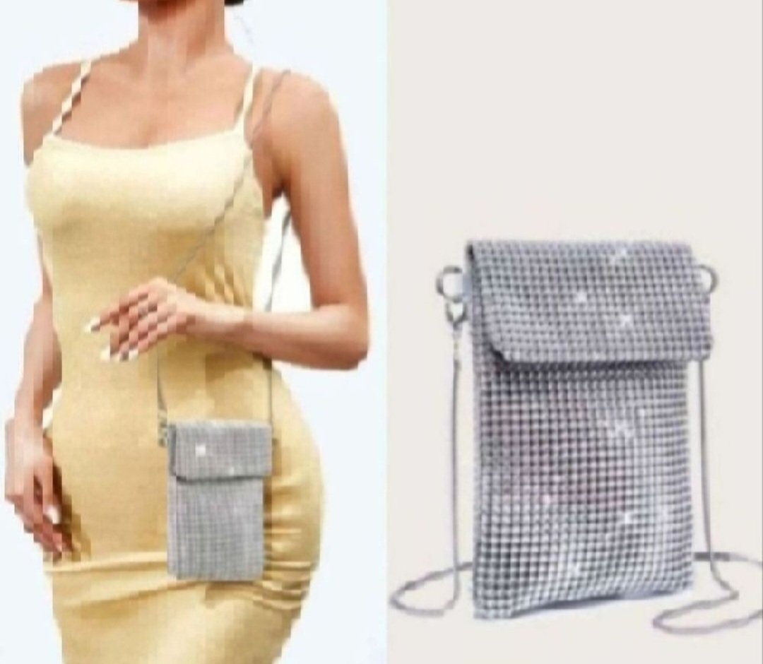 Subliiiiime❤️❤️❤️❤️ mini sac à bandoulière de soirée raffinée en strasses argentés fashion neuuuf 
