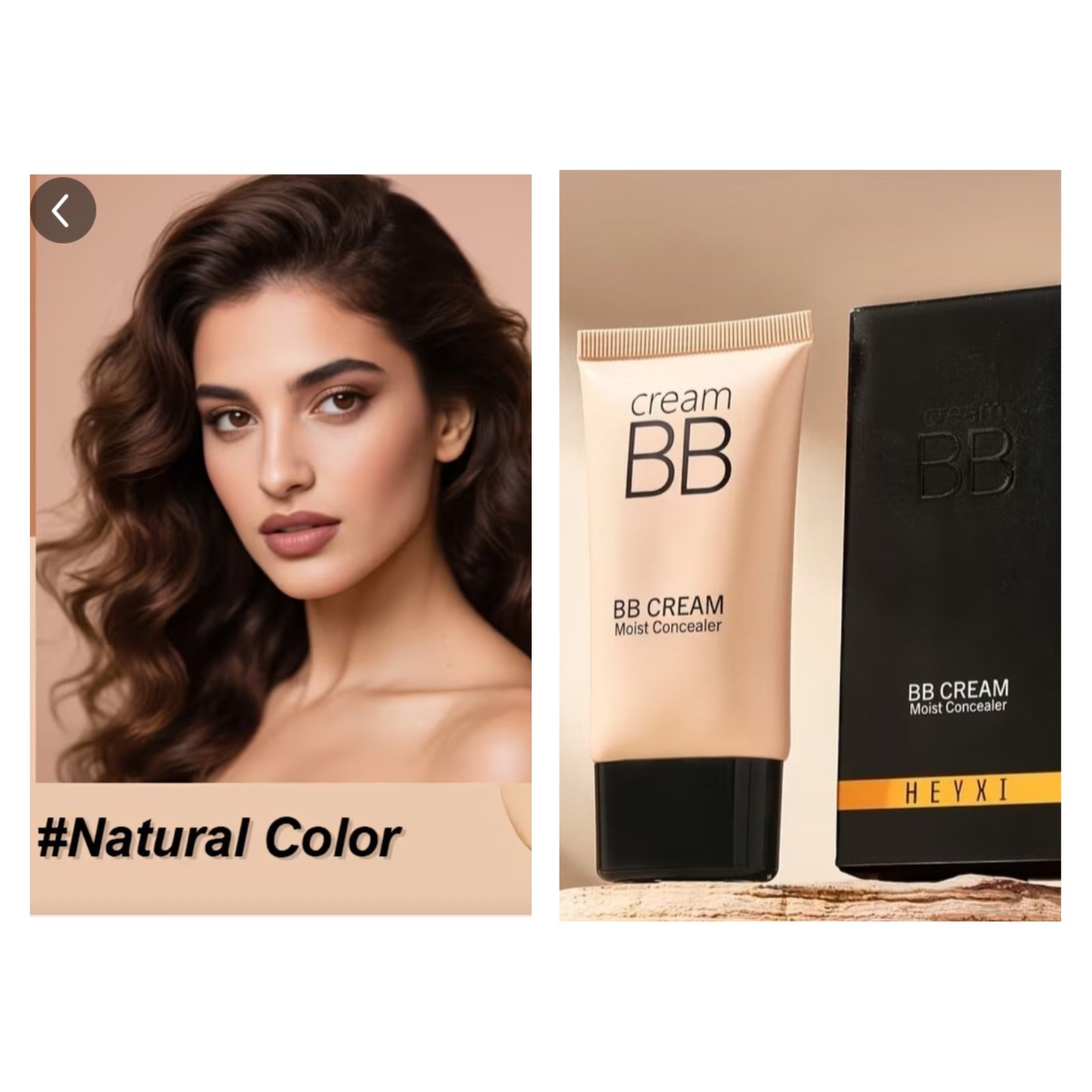 Subliiiiime❤️❤️❤️❤️❤️❤️ fond de teint BB cream longue tenue couleur naturelle cache les cernes, les boutons,les taches noirs ...bonne qualité neuuuf couleur naturelle 
