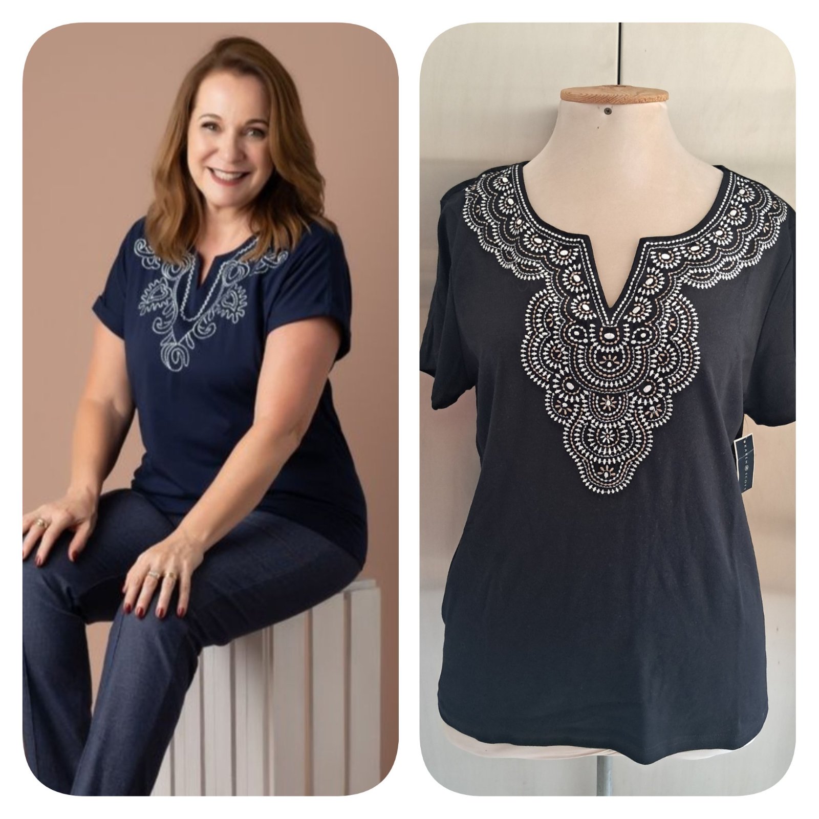 Subliiiiime❤️❤️❤️❤️❤️ pull en cotton à motifs taille 42 de KARAN SCOTT neuf avec étiquette🏷 importé de PARIS 