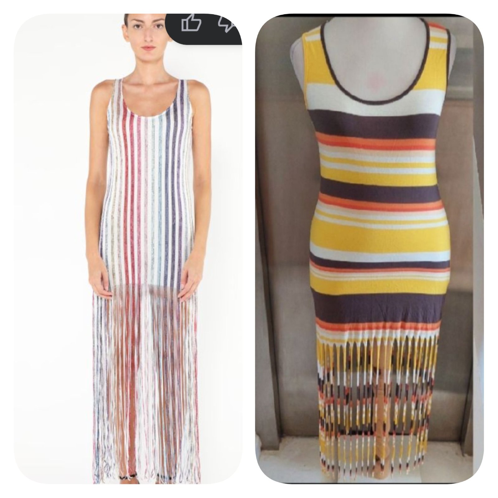 Subliiiiime❤️❤️❤️ robe en cotton à rayures avec franges taille 38/40