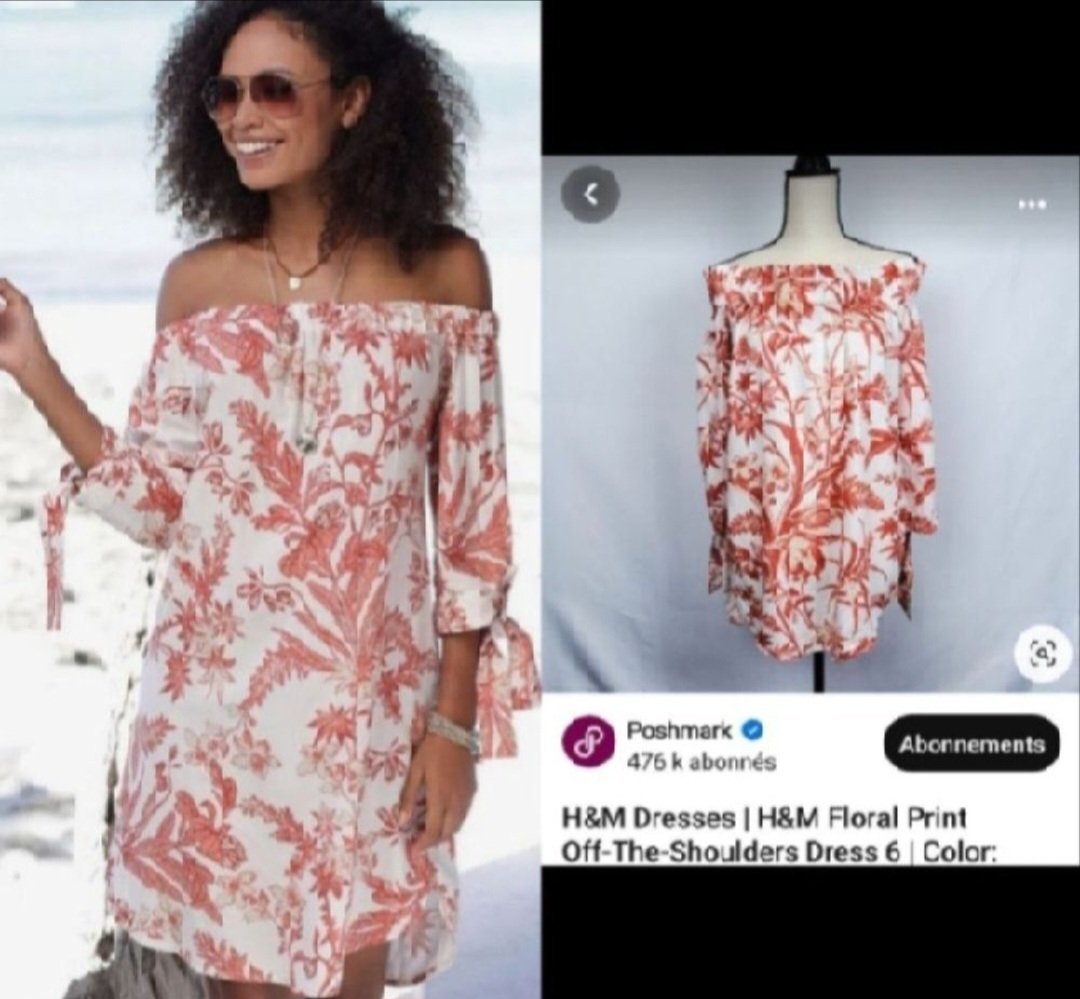 Subliiiiime ❤️❤️❤️robe courte off shoulder de H&M taille 38