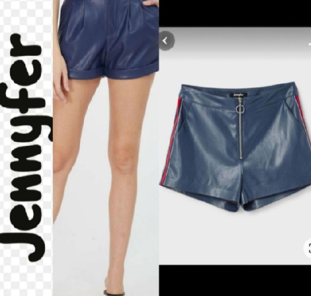 Subliiiiime ❤️ ❤️ ❤️ ❤️ short en similicuir à rayures sur les côtes de JENNYFER taille 36/38
