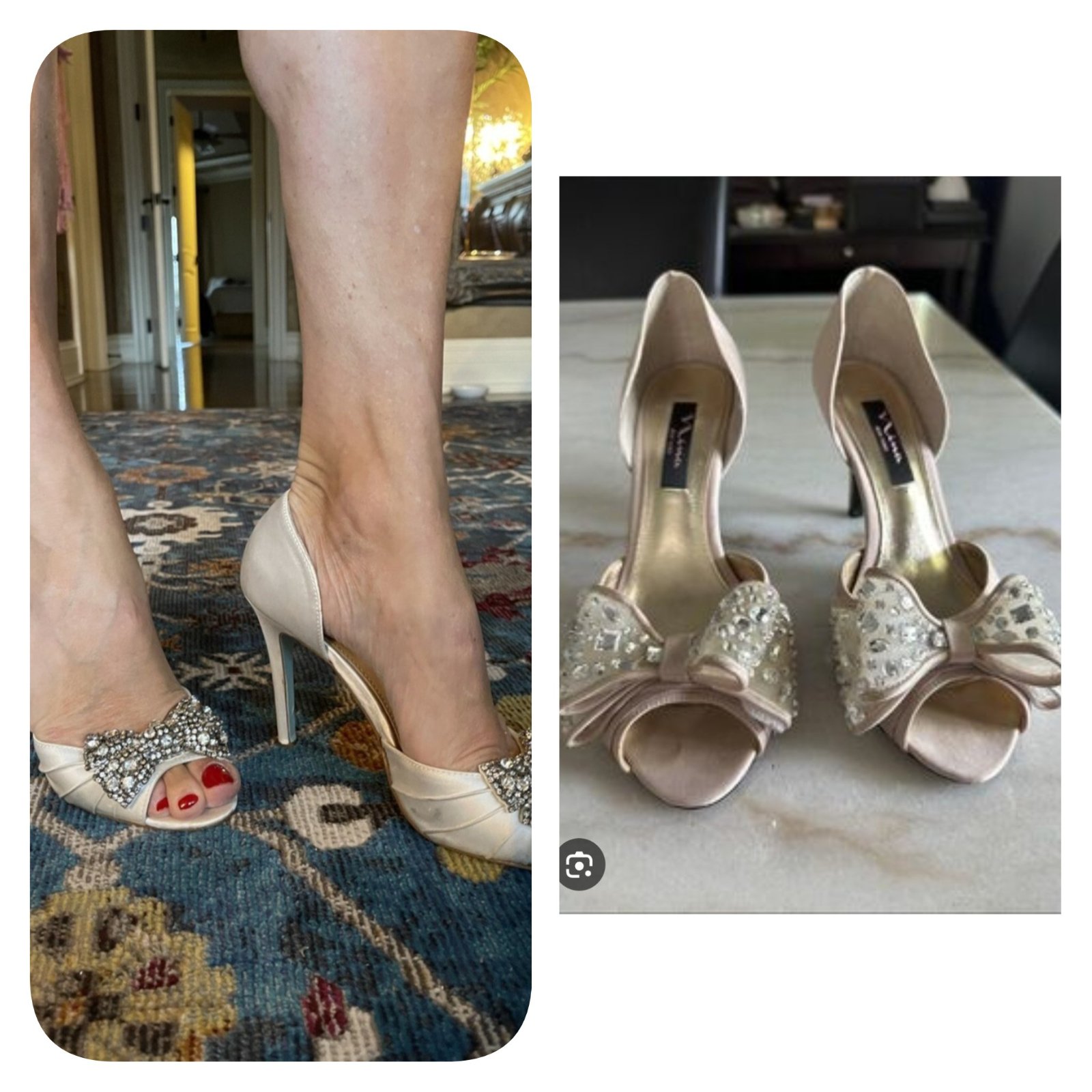 Sublime ❤️❤️❤️❤️❤️Escarpin à papillon en cristaux brillants de Nina pointure 37 comme neuf 