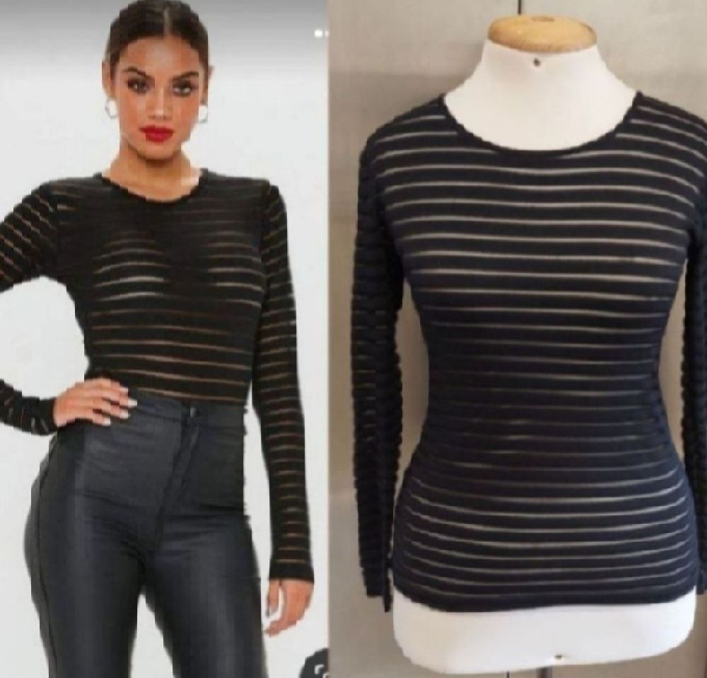 Subliiiiime ❤️ ❤️ ❤️ pull stretech à rayures transparentes fashion taille 38