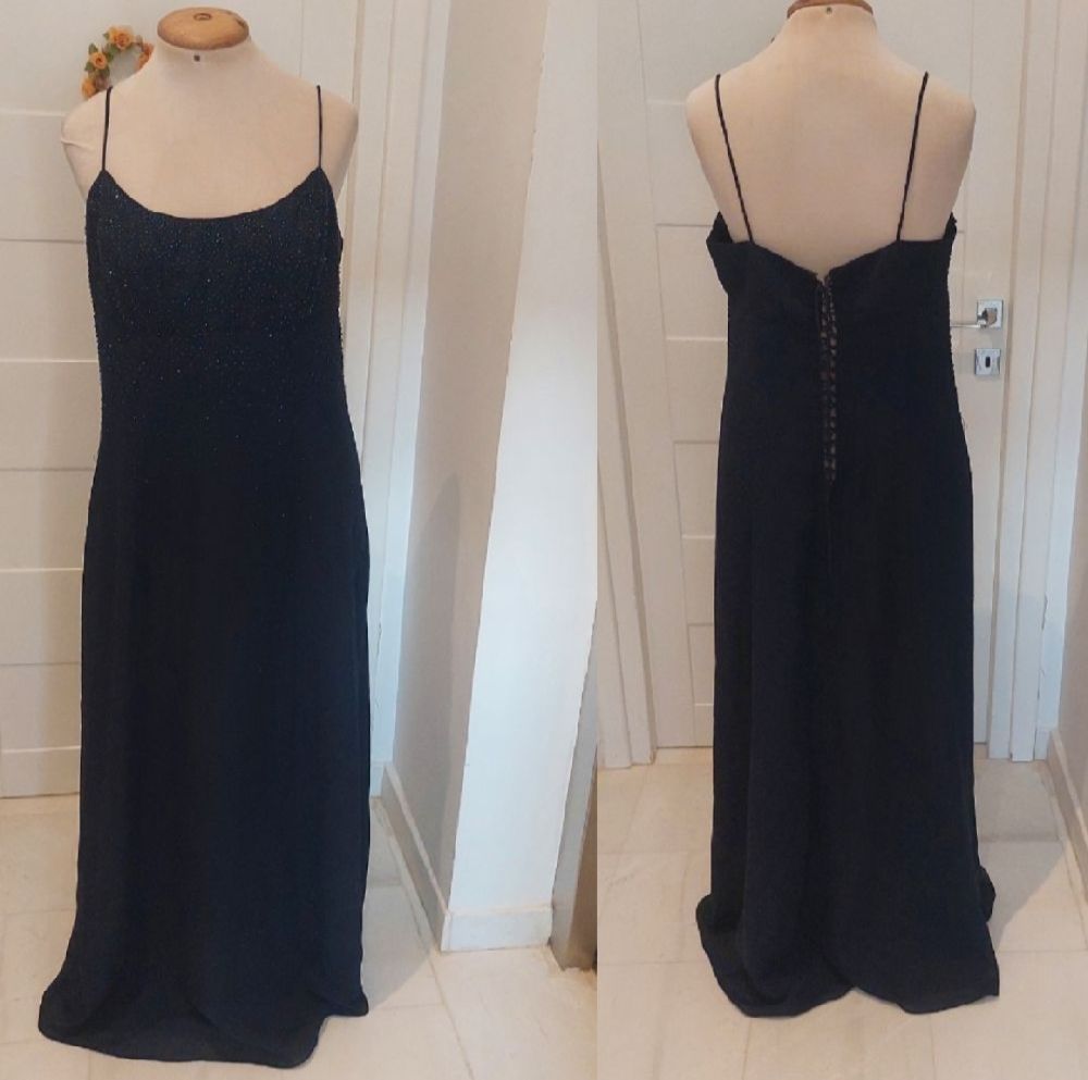 Subliiiiime ❤️ ❤️ ❤️ robe de soirée poitrine pailletés chic couleur bleu foncé taille 44/46