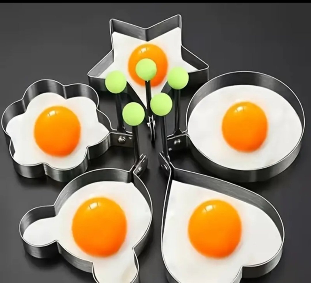 Subliiiiime ❤️❤️❤️❤️ 5 moules pour oeufs innovant en acier inoxydable en 5 formes différentes aussi pour les oeufs brouillés neuuuf 