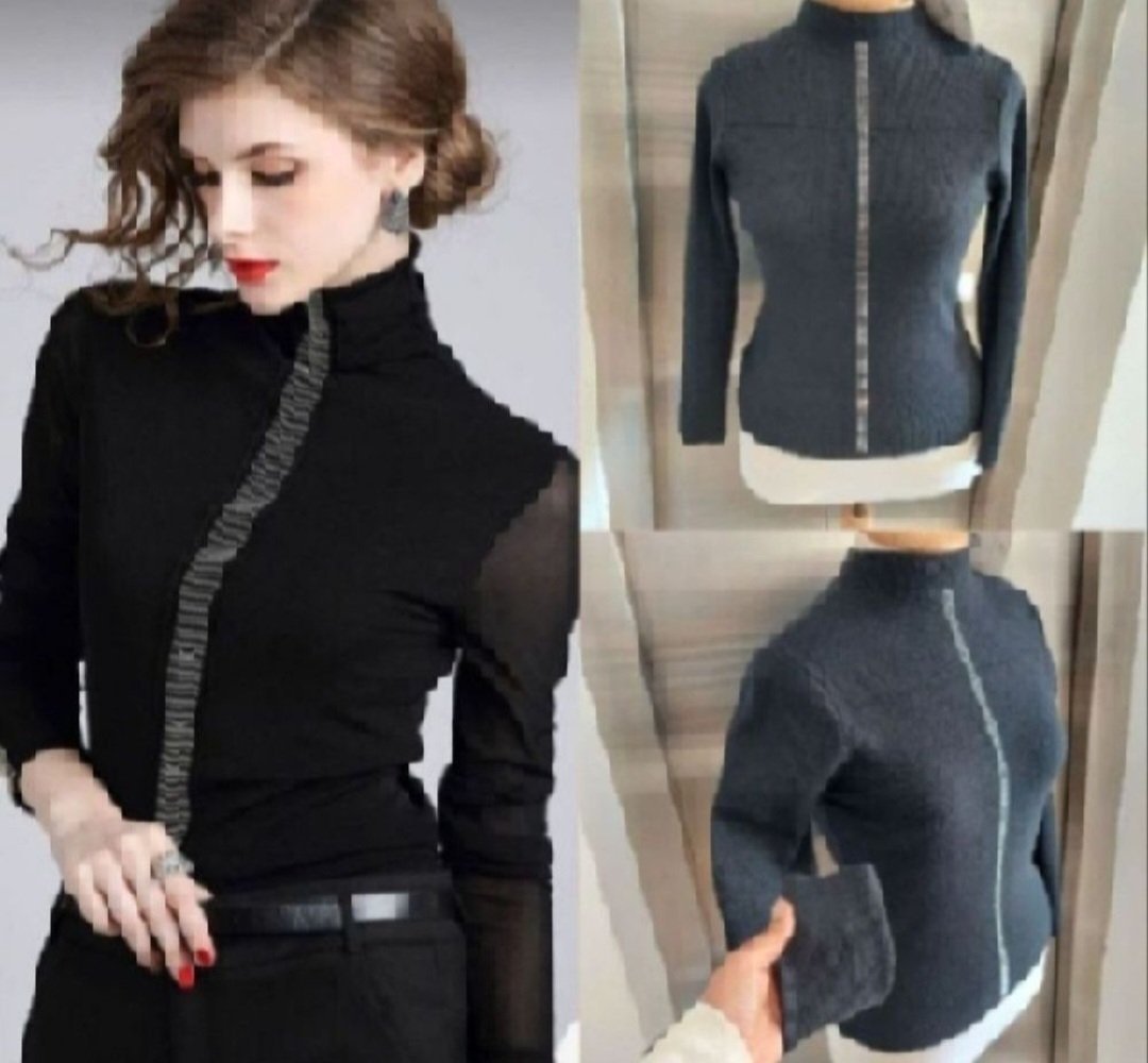 Subliiiiime ❤️❤️❤️❤️❤️ pull col montant avec bande brillantes argentés fashion neuuuf avec étiquette 🏷