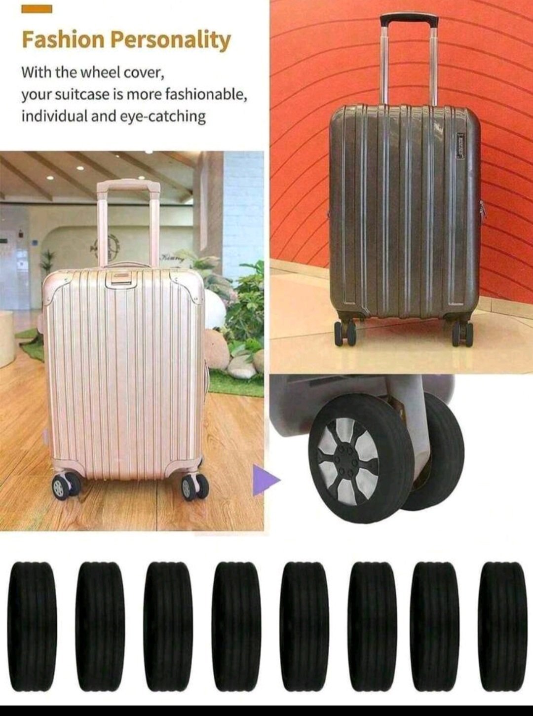Subliiiiime❤️❤️❤️❤️ 8 pièces protége roue de valises ,de chaise de bureau noire neuuuf 