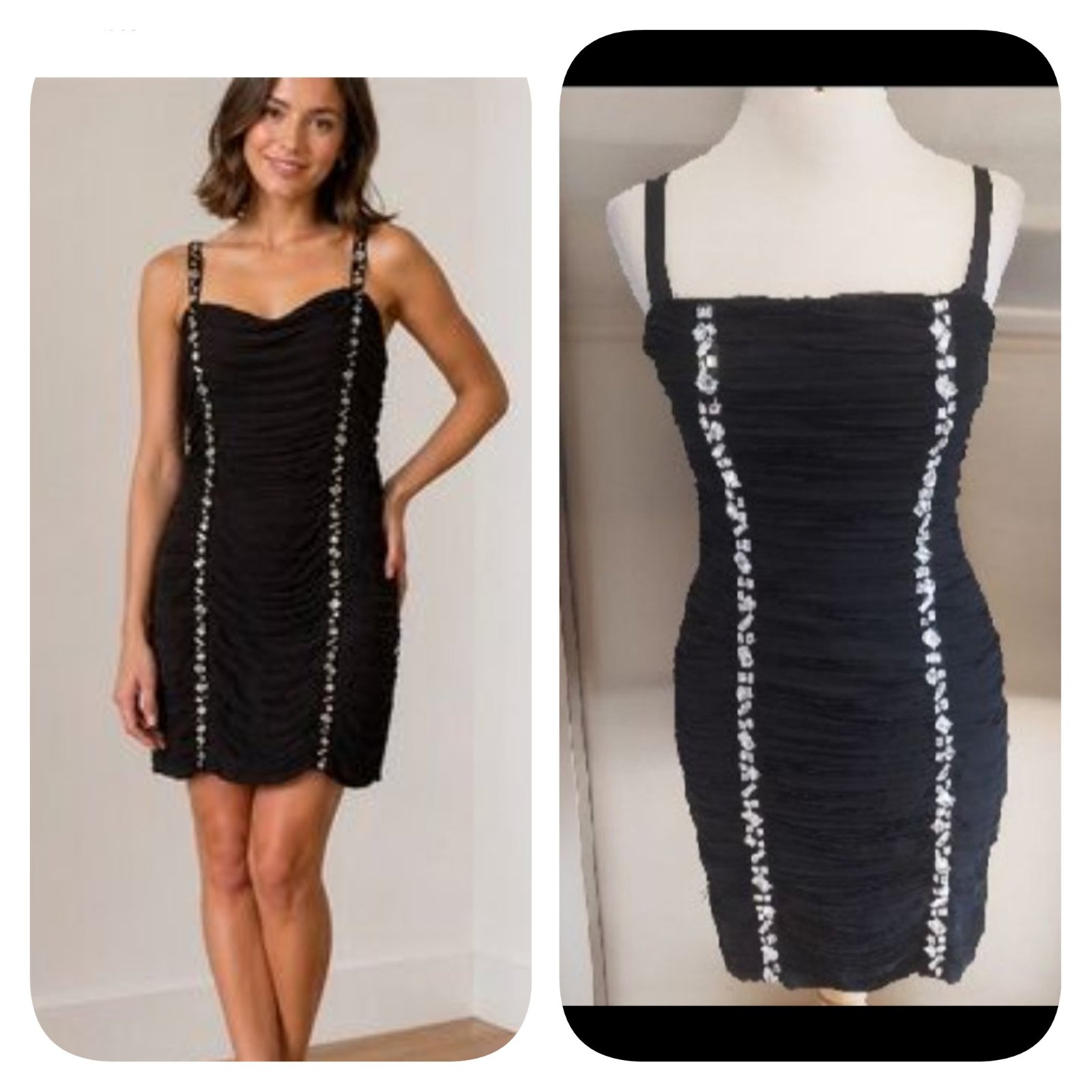 Subliiiiime❤️❤️❤️❤️❤️ robe de soirée froncé à 2 colonnes en cristaux brillants taille 38