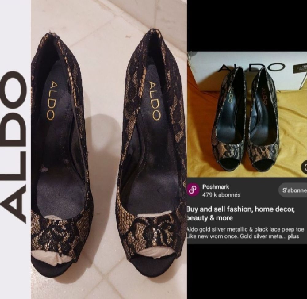 Subliiiiime ❤️ ❤️ ❤️ ❤️ escarpin gold silver and black de ALDO tres souple et confortable pointure 37et demi