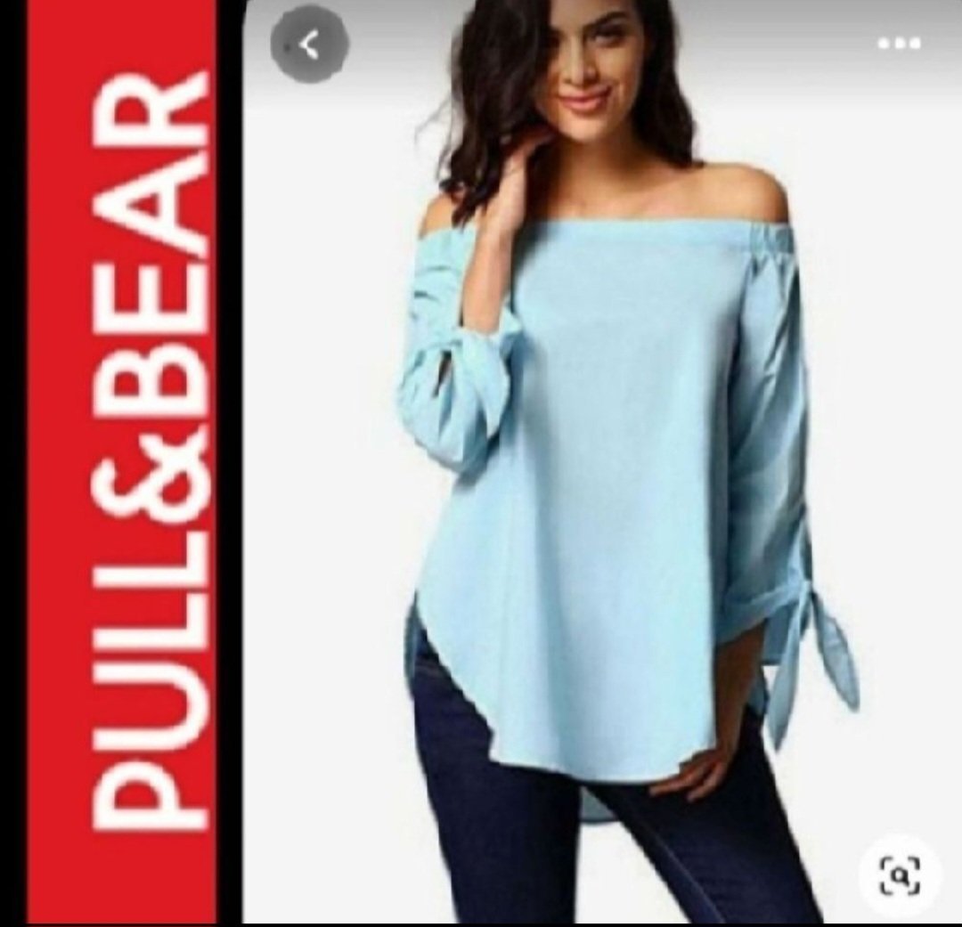 Subliiiiime❤️❤️❤️❤️❤️ pull off shoulder de PULL&BEAR taille 40 couleur bleu ciel 