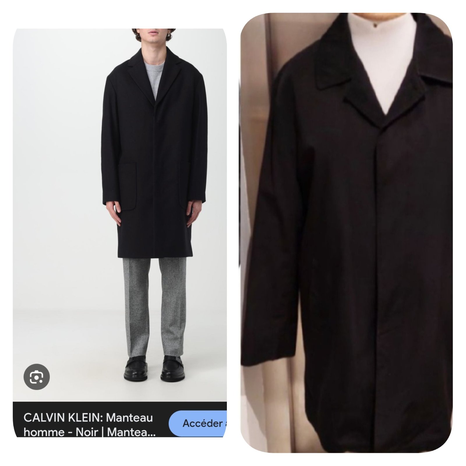 Subliiiiime ❤️❤️❤️❤️❤️❤️manteau regular pour homme 🚹de CALVIN KLEIN taille 56R 