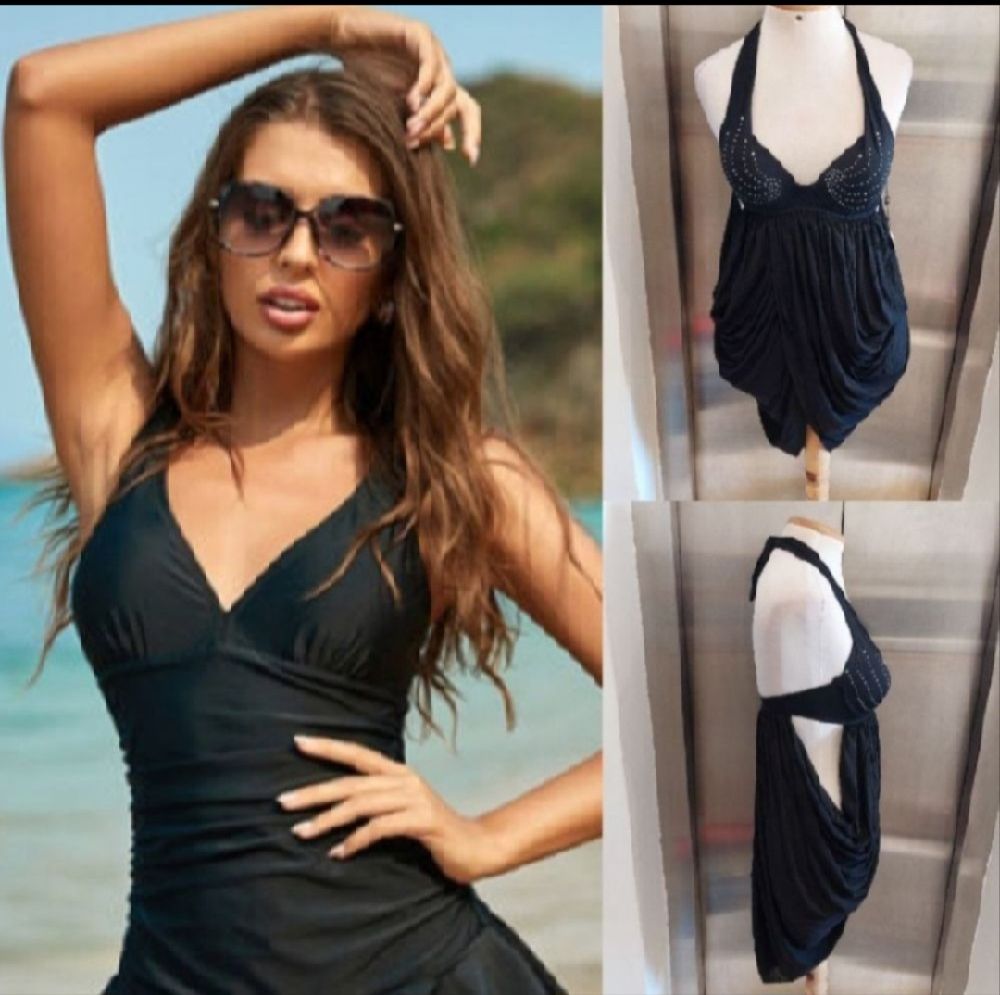Subliiiiime ❤️ ❤️ ❤️ ❤️ haut de maillot comme une robe fashion poitrine rembourrée à strasses brillants taille 40/42 neuuuf avec étiquette 🏷 