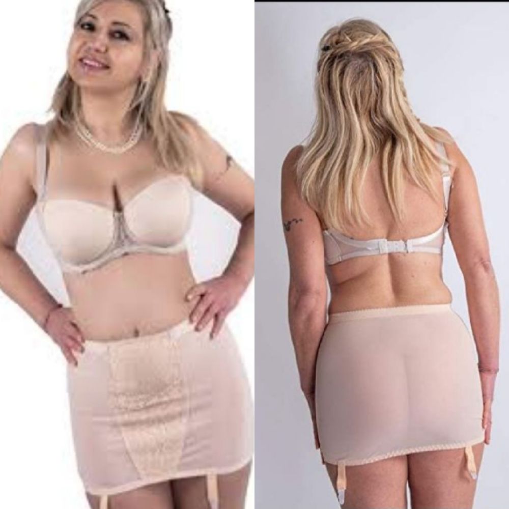 Subliiiiime lingerie ❤️ lot de 2 jupons amincissants vintage un simple et l autre avec porte jarretelles neuf taille 50/52