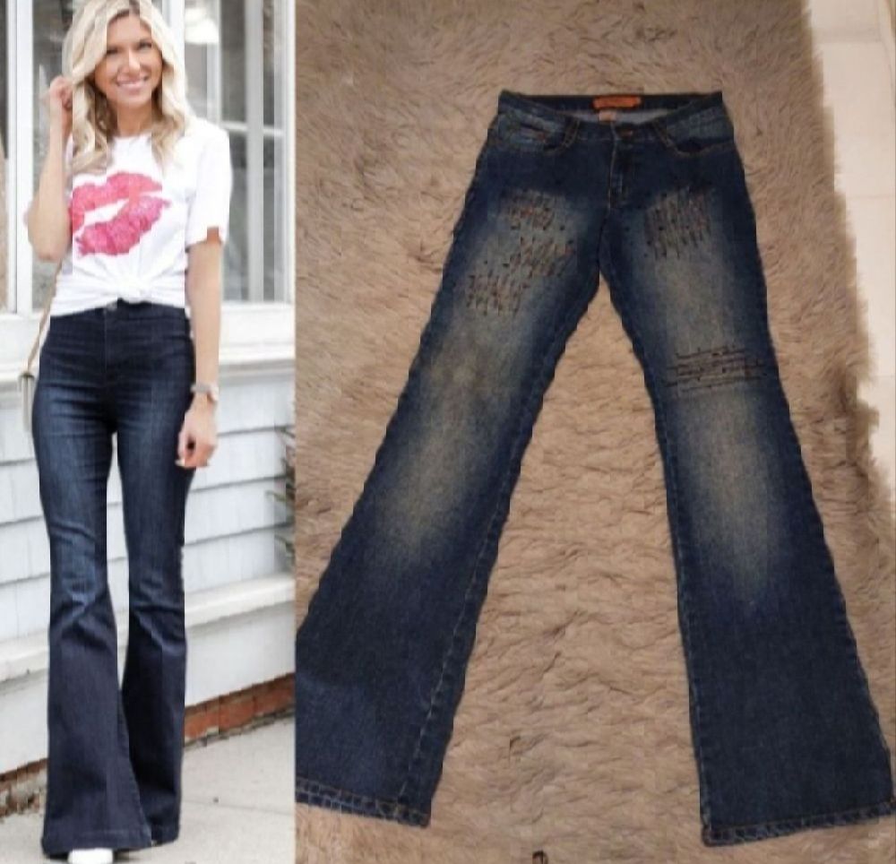 Subliiiiime ❤️ ❤️ ❤️ pantalon patte d éléphant avec motifs zigzag fashion de YOU YOU taille 36