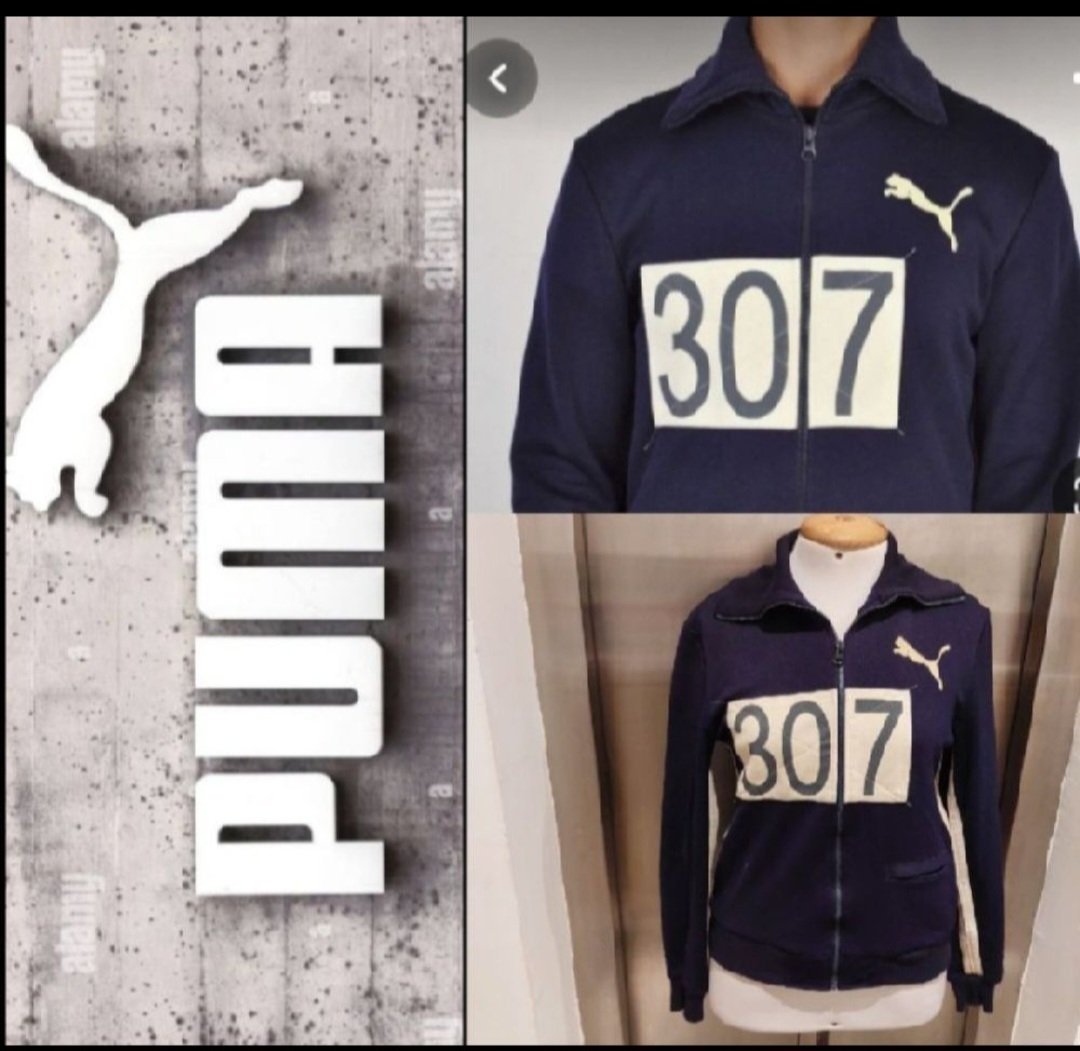 Subliiiiime❤️❤️❤️❤️❤️ jacket track suit unisexe de PUMA authentique taille 36/38 comme neuf couleur bleu foncé 