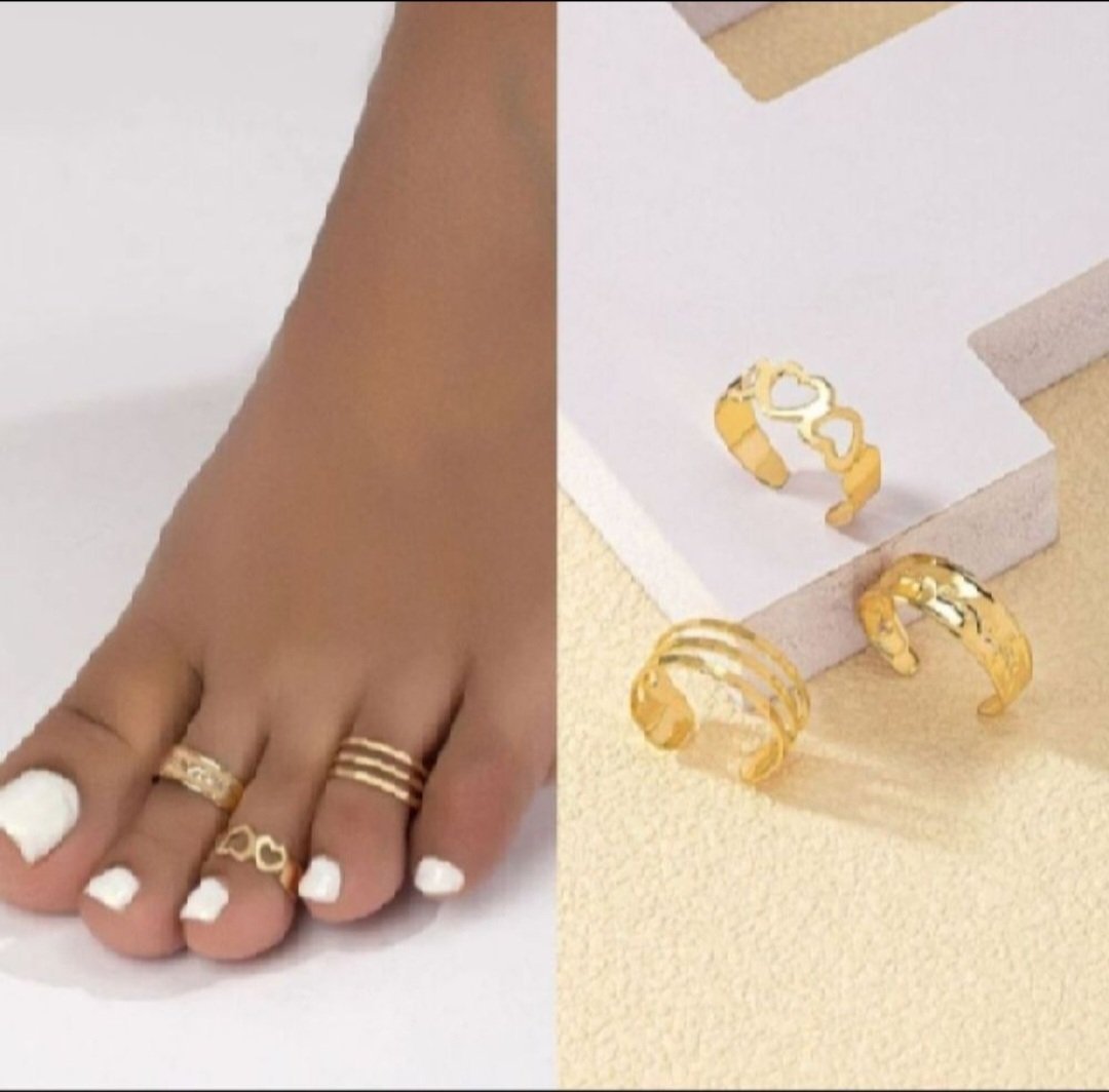 Subliiiiime ❤️❤️❤️❤️de 3 pièces anneaux pour orteils pied en différentes formes doré neuuuf 
