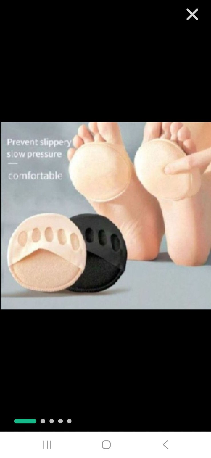  Très efficace et pratique Subliiiiime ❤️❤️❤️❤️❤️ 4 pièces coussinets en soie de glace pour douleurs avant pieds soins et absorbtion des chocs❤️ noir❤️ et ❤️beige  ❤️neuuf 