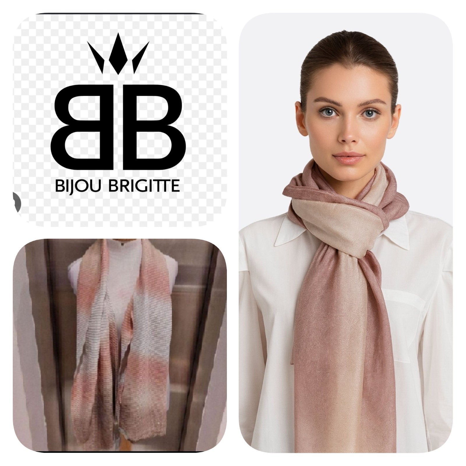IDEE CADEAU🎁 subliiiiime ❤️❤️❤️❤️❤️écharpe couleur dégradée brillants de BIJOU BRIGITTE neuve avec étiquette 🏷importé de PARIS 