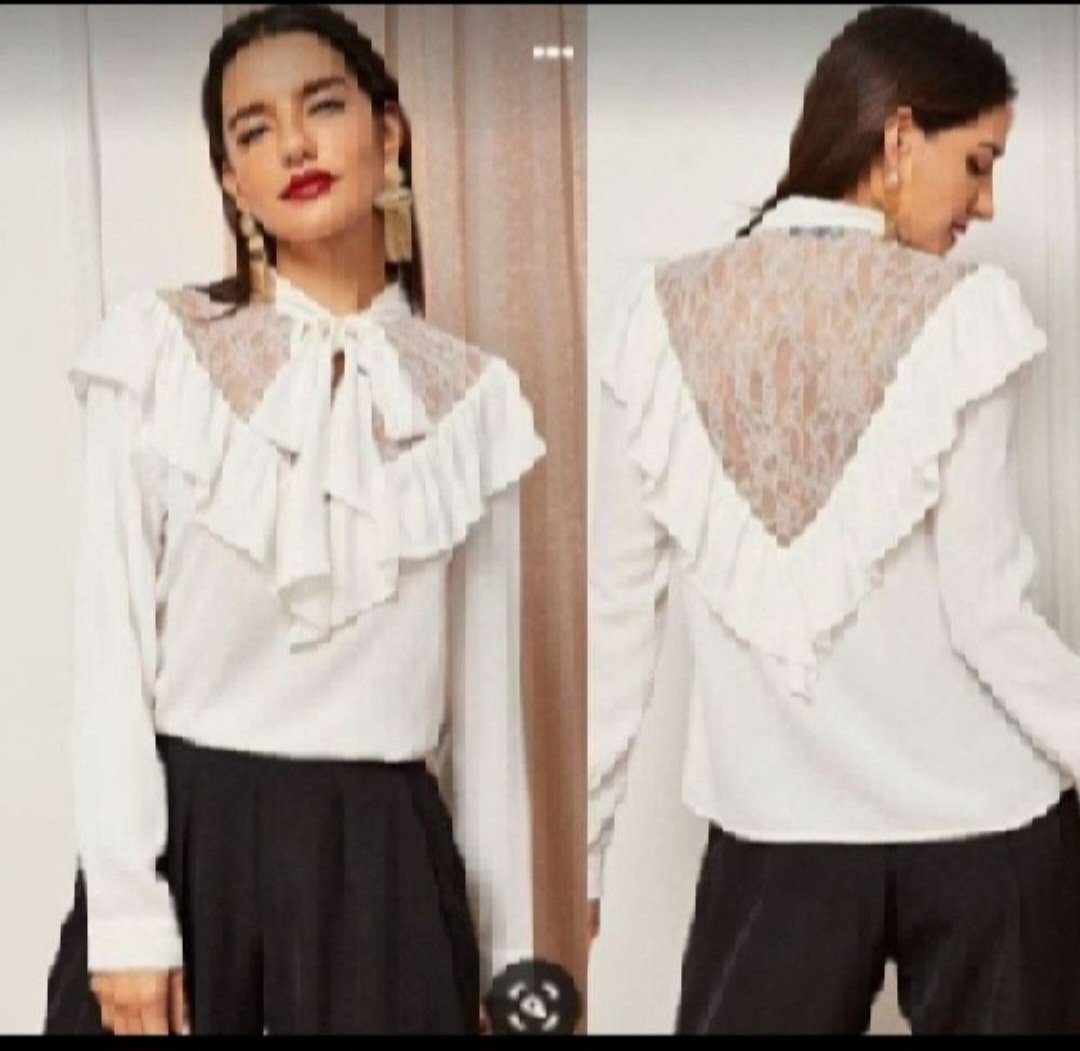 Subliiiiime ❤️❤️❤️❤️❤️chemise très élégante dos en dentelles de SHEIN taille 40