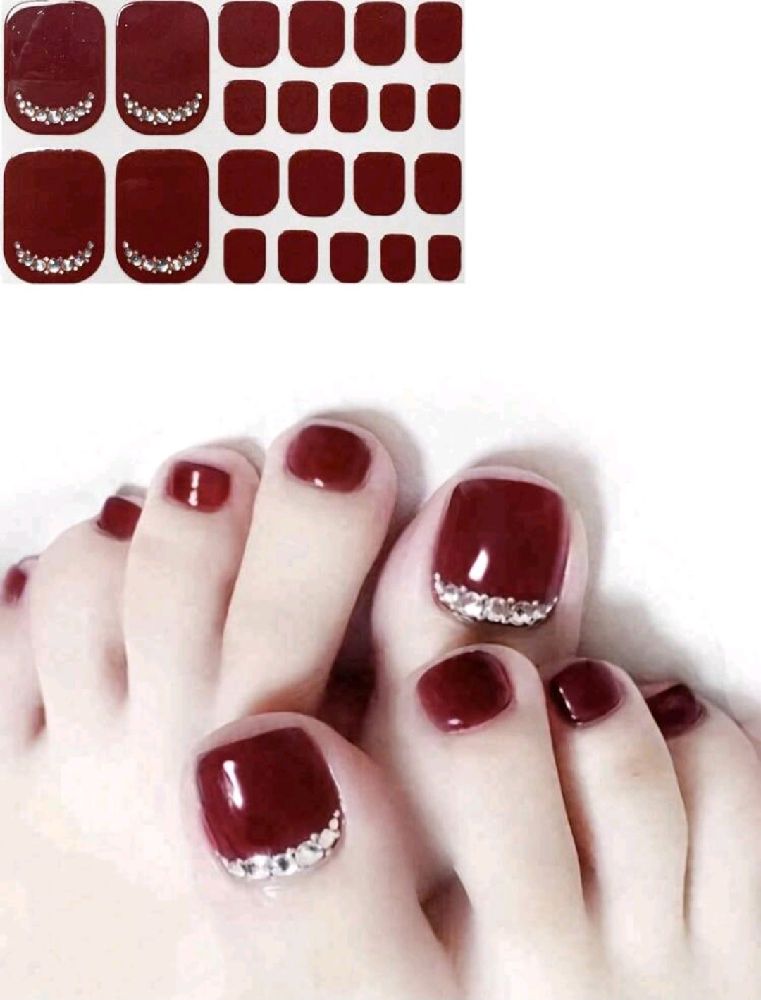 Subliiiiime❤️❤️❤️❤️ une pièce autocollant en bande de vernis pour ongles orteils pieds 👣 en cristal de verres 3D avec strasses et un lime à ongle neuuuf
