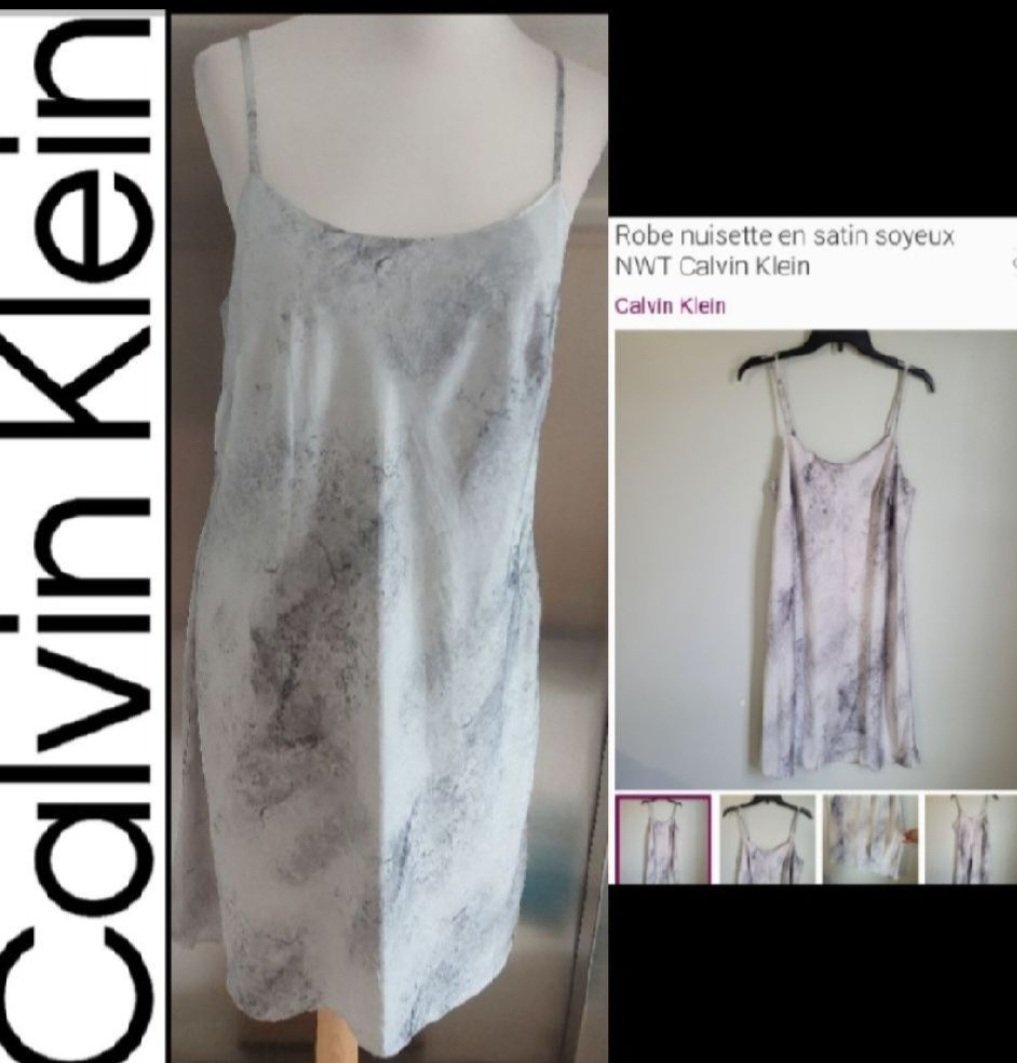 Subliiiiime❤️❤️❤️❤️ robe nuisette en satin de CALVIN KLEIN taille 44/46
