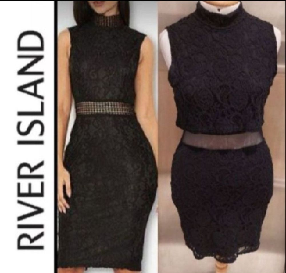sublime ❤️ ❤️ ❤️ robe moulante en dentelles taille transparente de RIVER ISLAND taille 40