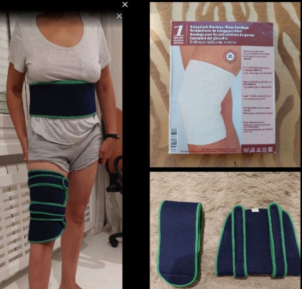 Subliiiiime ❤️ ❤️ ❤️ lot de 3 pièces 2 ceintures de maintien pour le ventre et les cuisses taille unique et ❤️un bandage pour le genou taille 42 en cotton extensible neuuuf