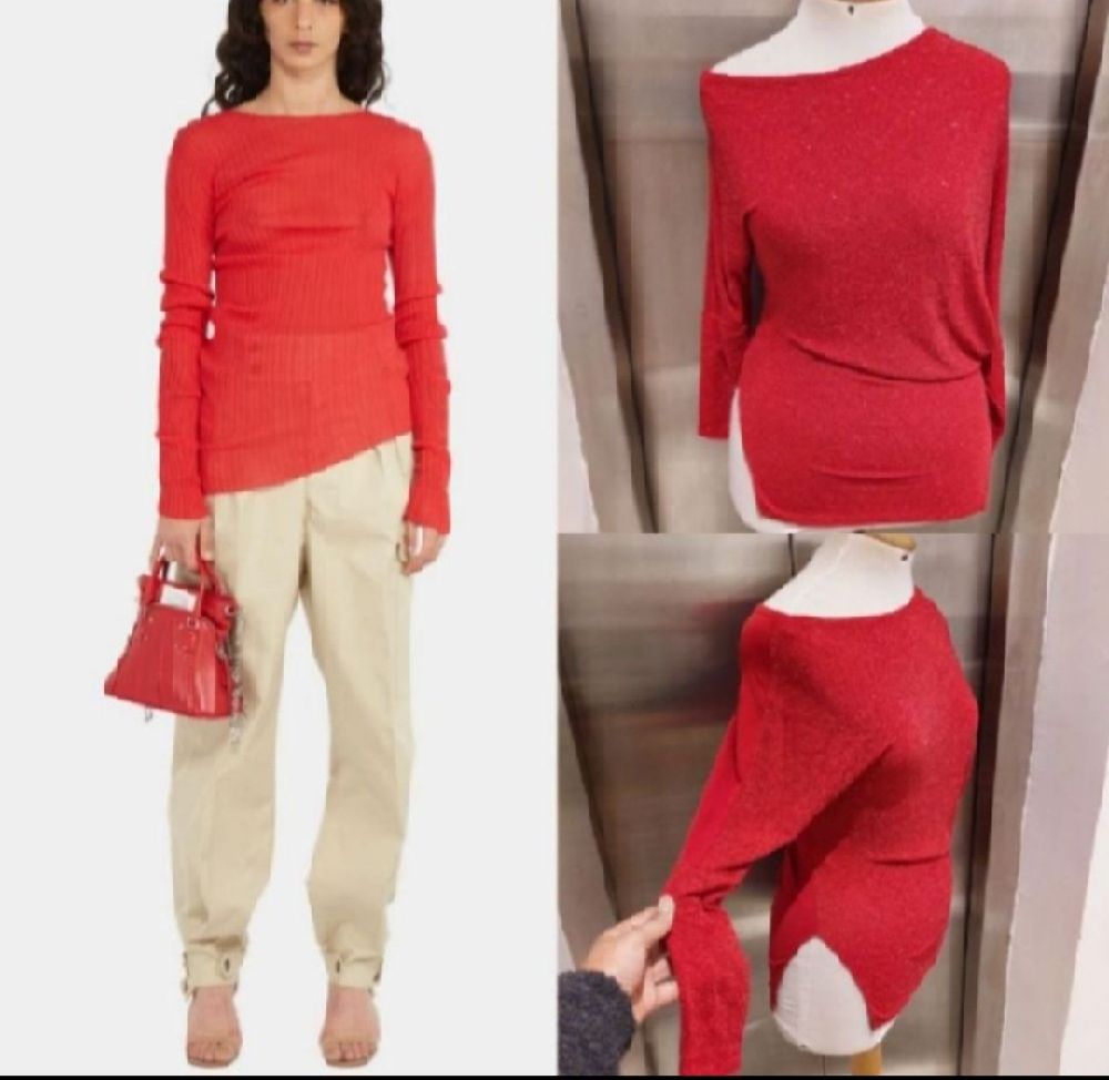 Subliiiiime ❤️ ❤️ ❤️ pull asymétrique pailletés glamour brillant avec fente sur le côté taille 36/38