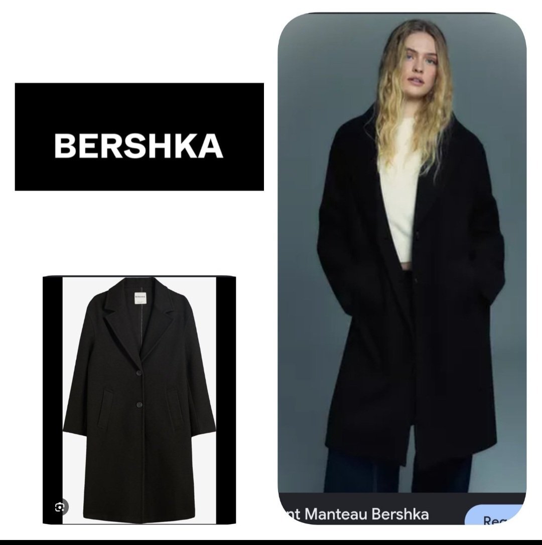Subliiiiime ❤️❤️❤️❤️❤️manteau noir avec fente derrière, nouvelle collection de BERSHKA taille 36/38 importé de PARIS neuuuf avec étiquette 🏷