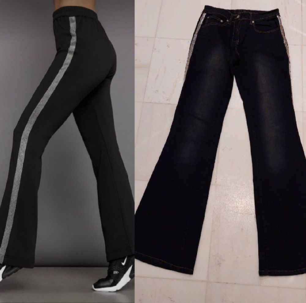 Subliiiiime ❤️ ❤️ ❤️ pantalon jean stretch noir bordure avec détails métallique argentés fashion taille 36/38