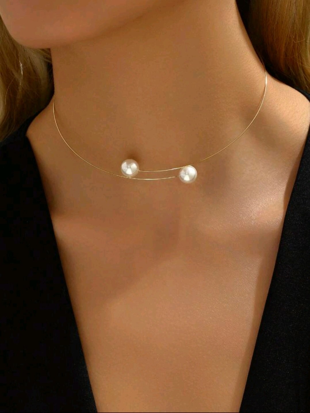 Subliiiiime❤️❤️❤️❤️ collier ras du cou extensible fausse perles neuuuf 