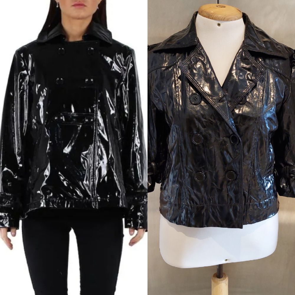 veste courte en vernis fantaisie avec manche 3/4 ❤️❤️ taille 36❤️