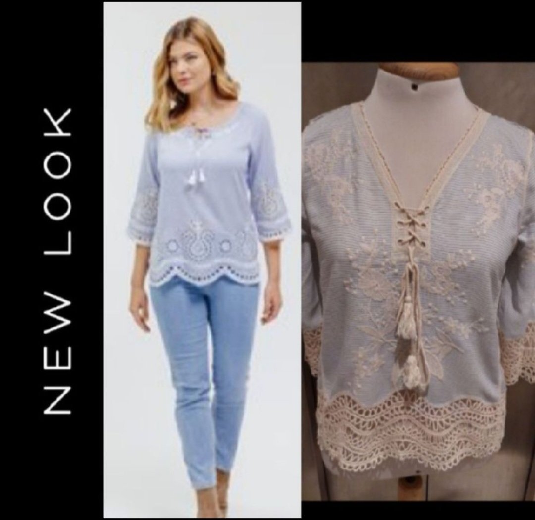 Subliiiiime ❤️❤️❤️❤️blouse avec broderie et crochets de NEW LOOK taille 36