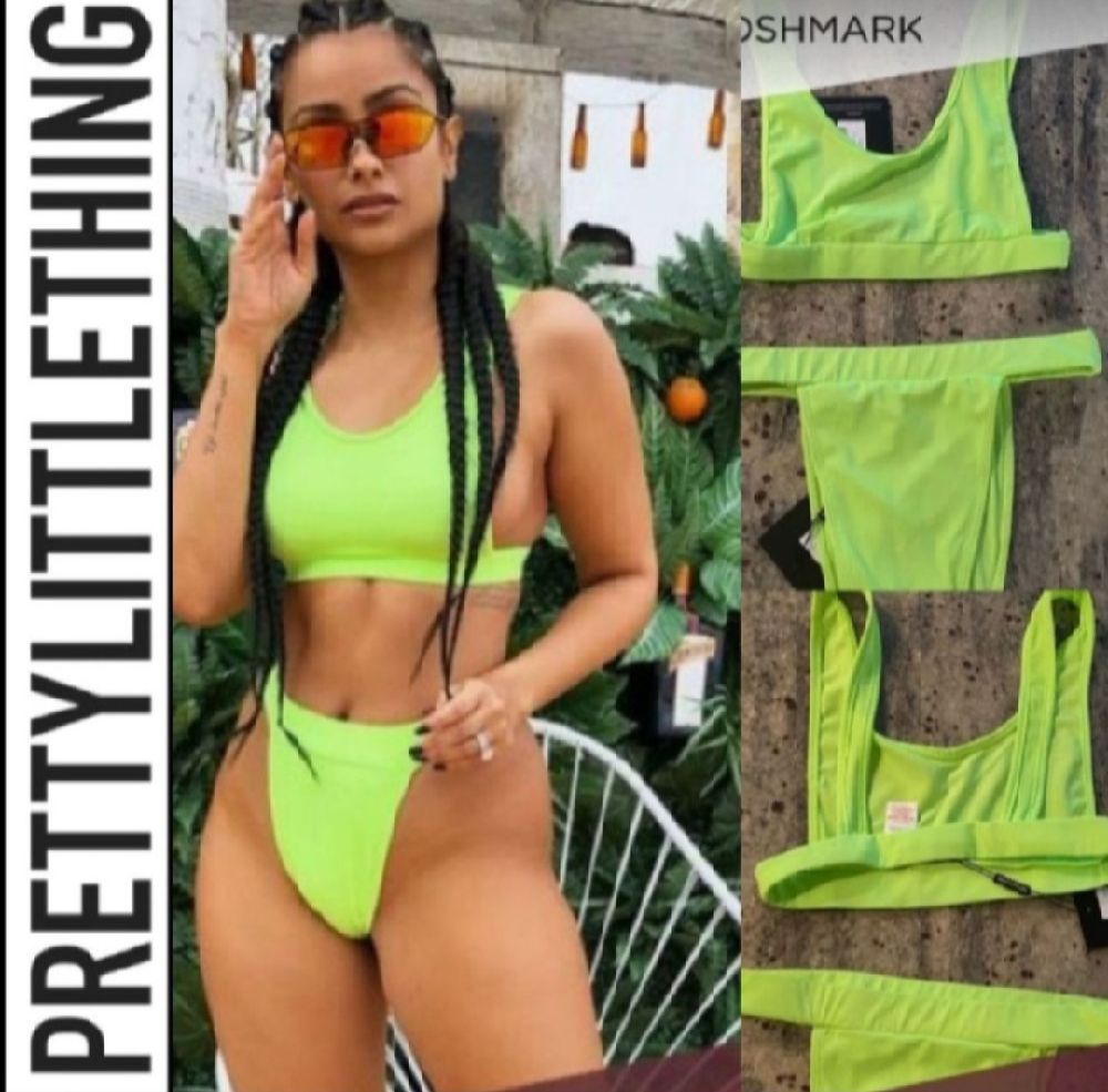 Subliiiiime ❤️ ❤️ ❤️ 2 pièces bikini 👙 fluorescent de PRETTYLITTLETHING taille 38 neuf avec étiquette 🏷 