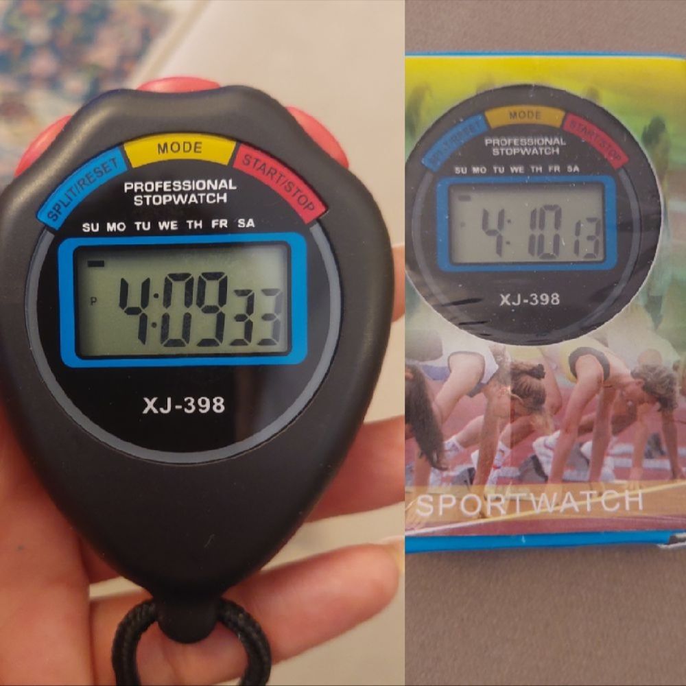 Très efficace et pratique Subliiiiime ❤️ ❤️ ❤️ ❤️ chronomètre pour fitness heures/ prend 2 temps/ alarme/calendrier neuuuuf 