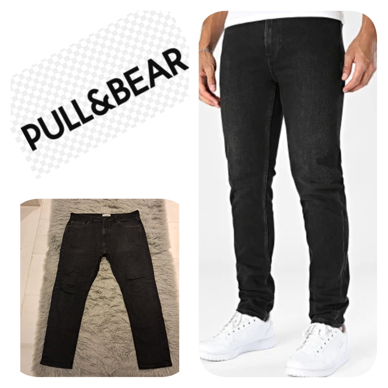 Subliiiiime❤️❤️❤️❤️ pantalon jean noir skinny de PULL&BEAR taille 50 pour homme 🚹