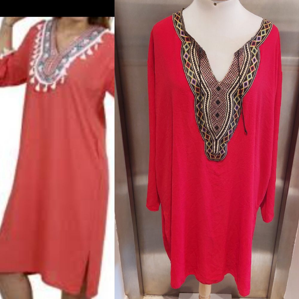 djebba courte traditionnelle rouge taille unique 
