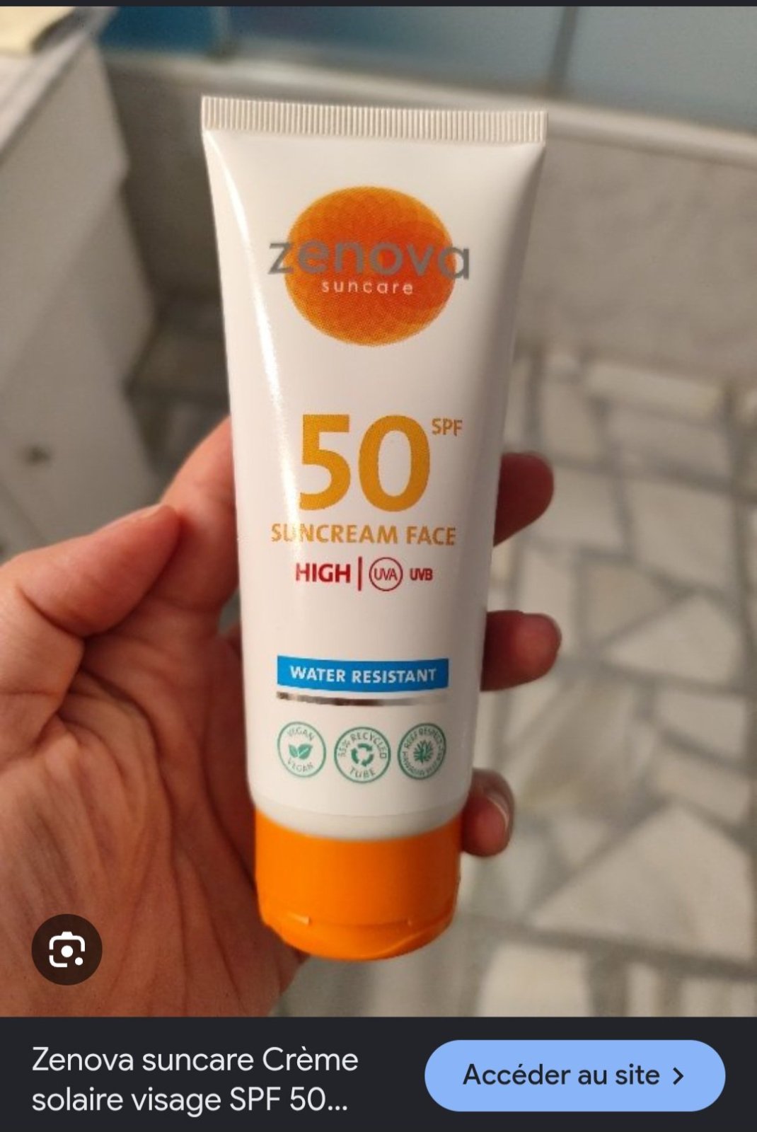 Très efficace sublime❤️❤️❤️ protection crème solaire pour visage de ZENOVA 100ML HIGT UVA/UVB water resistant 50 SPF neuuuf importé de PARIS 