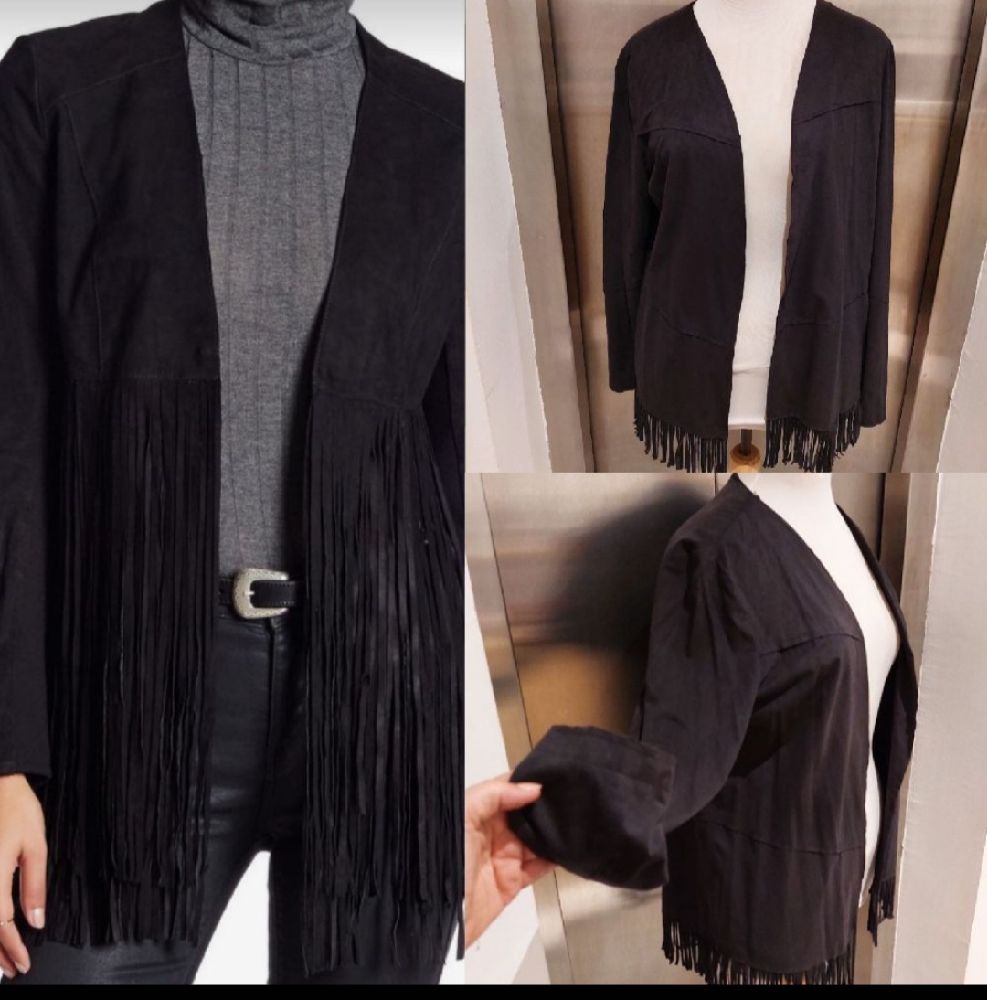 Subliiiiime ❤️ ❤️ ❤️ gilet en daim avec frange de la marque OLTRE taille 40