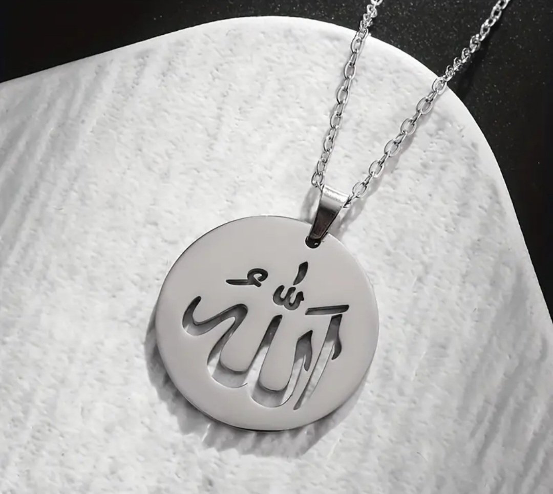Subliiiiime ❤️ ❤️ ❤️ ❤️ collier à pendentif الله argentés en acier inoxydable neuuuf 