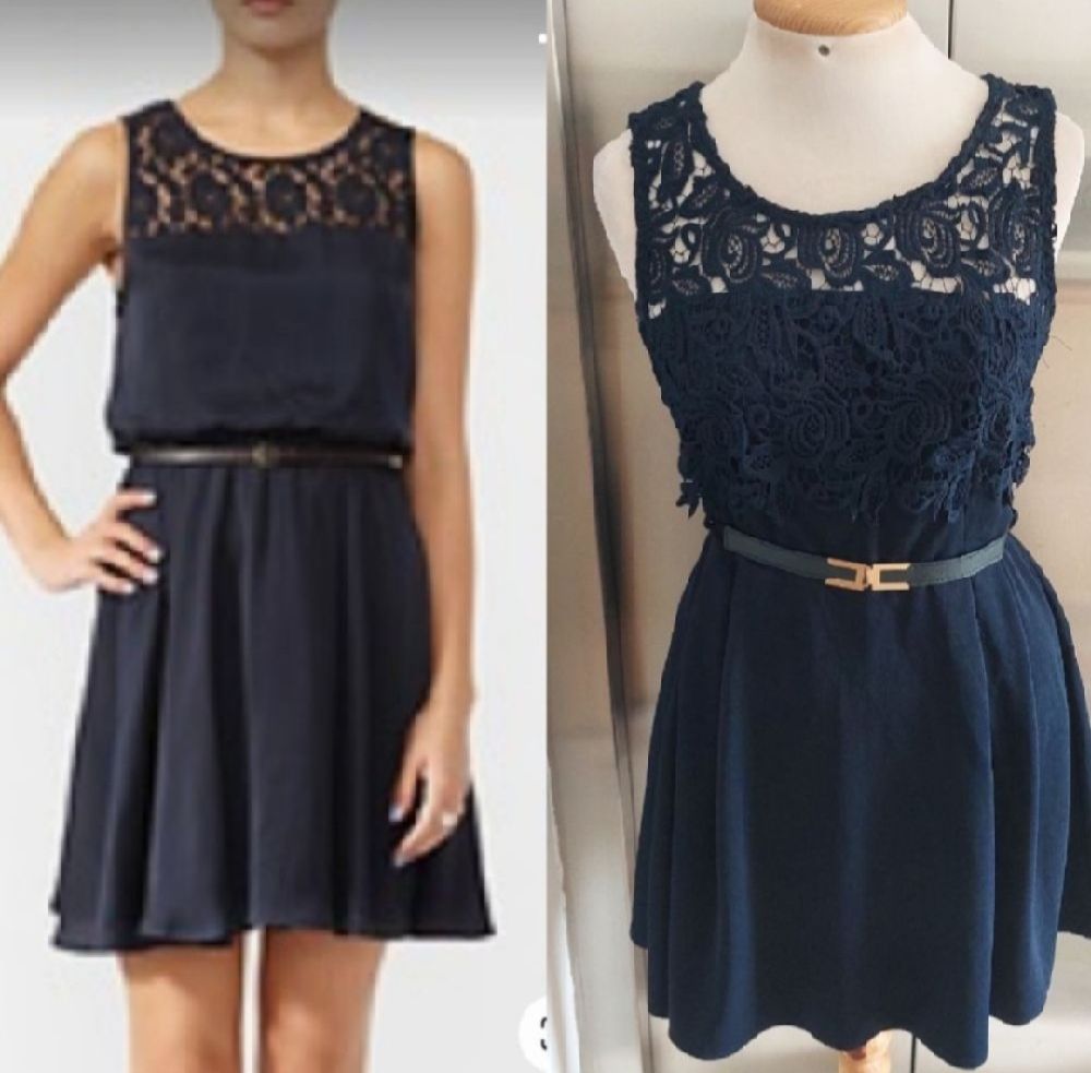 Subliiiiime ❤️ ❤️ ❤️ ❤️ robe évasée avec ceinture couleur bleu nuit de NEW PORT taille 40