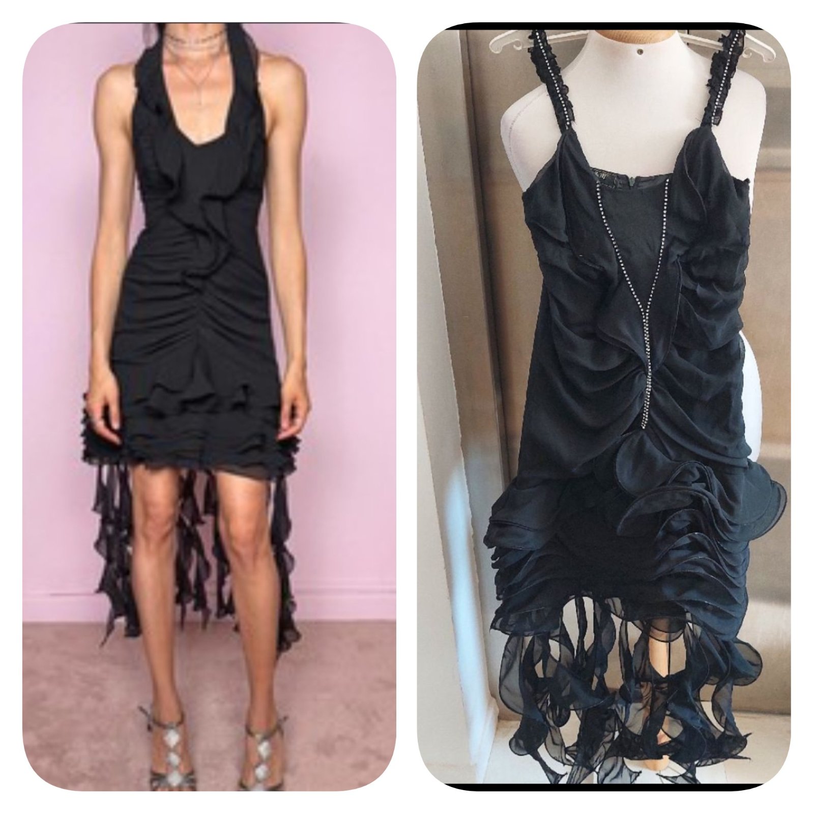 Subliiiiime❤️❤️❤️❤️❤️ robe  de création parisienne de DANIELLA M  haute couture avec strasses luxe de soirée noire taille 36/38 