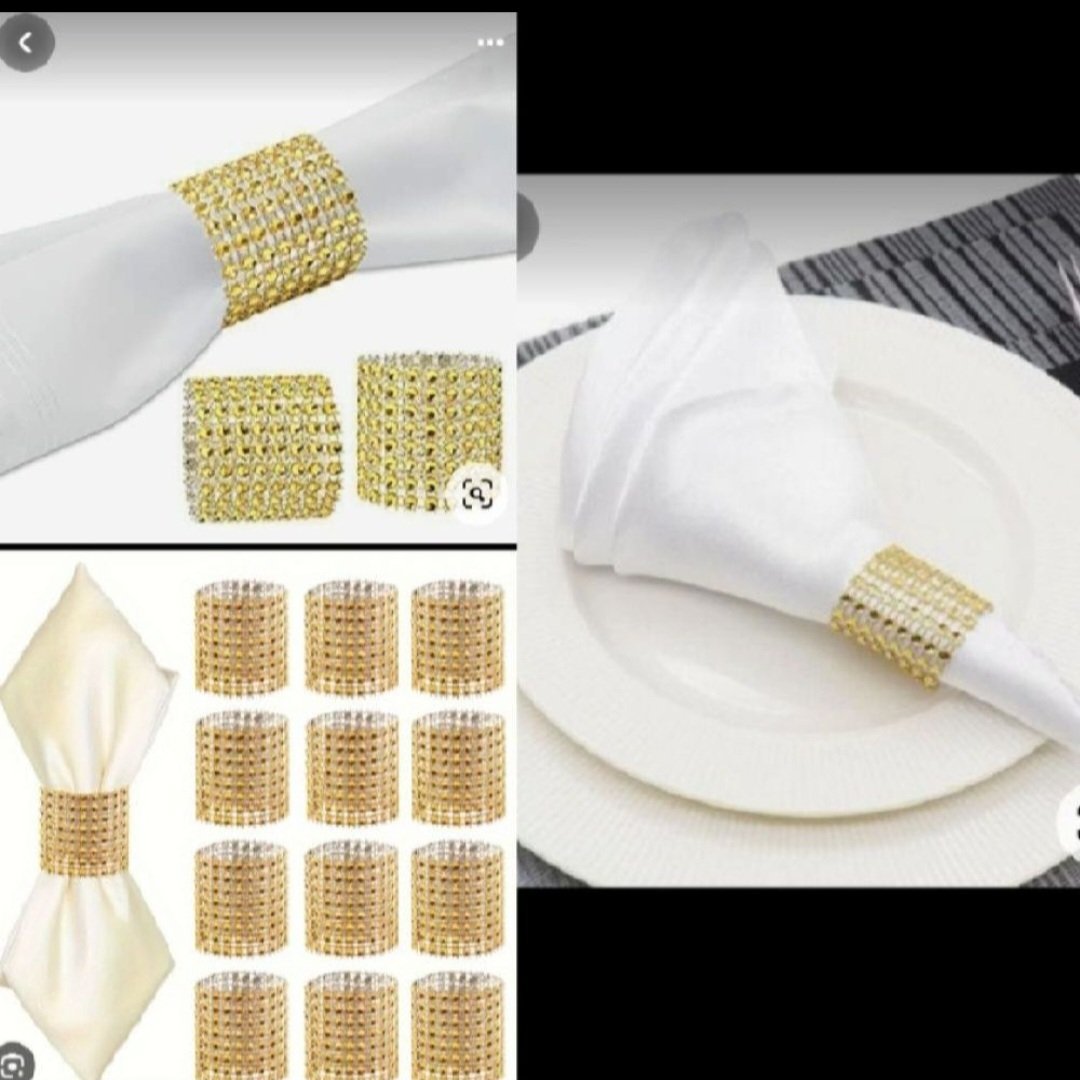 Subliiiiime❤️❤️❤️❤️❤️ 12 pièces porte serviette en strasses brillants doré importé de PARIS 