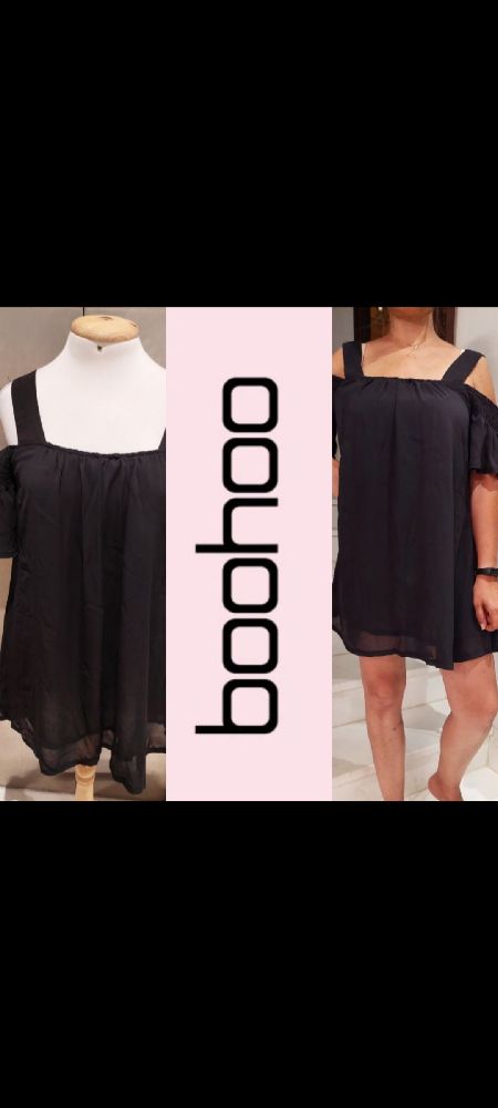 robe noire épaule dénudé de BOOHOO taille 36