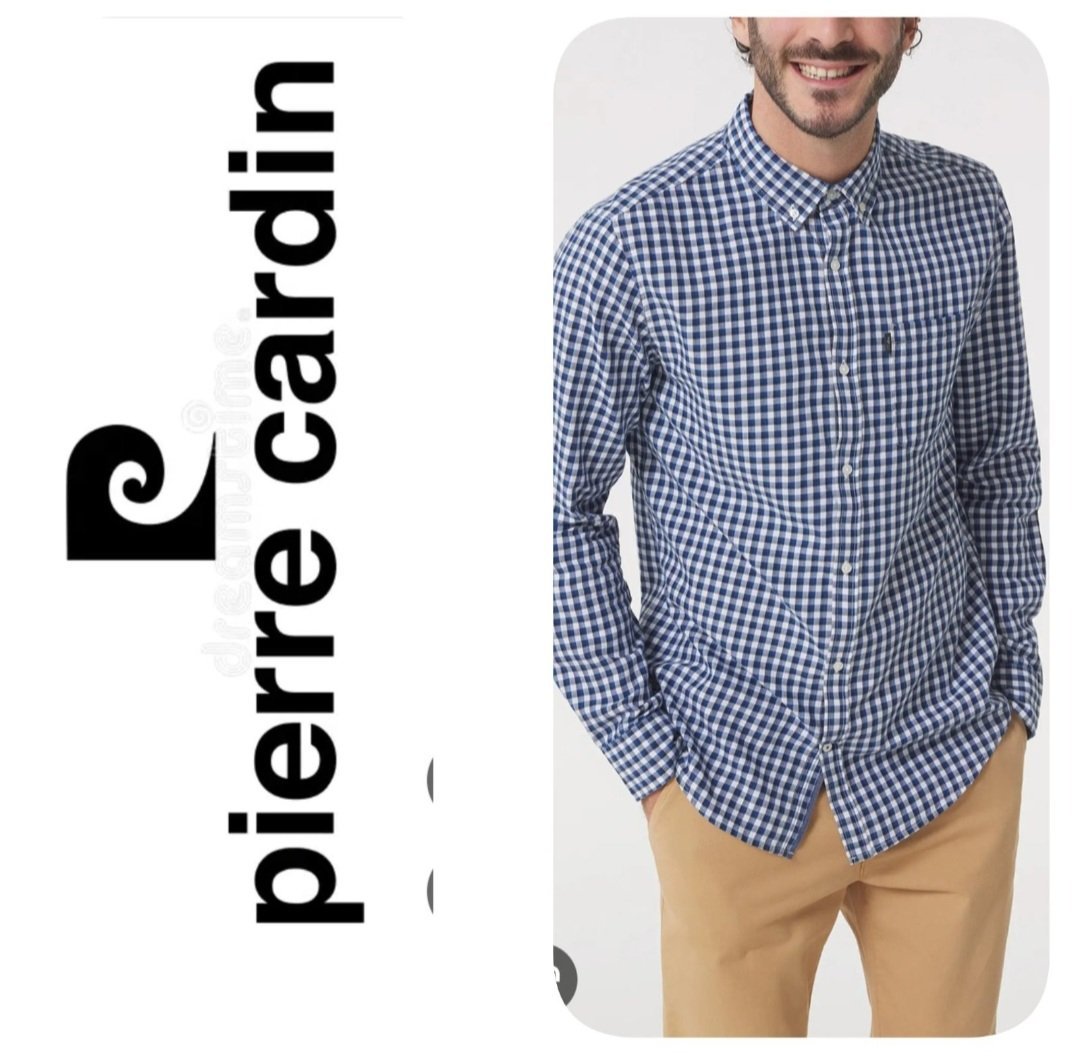 Subliiiiime❤️❤️❤️❤️❤️ 100% cotton chemise à carreaux de PIERRE CARDIN taille 44/46