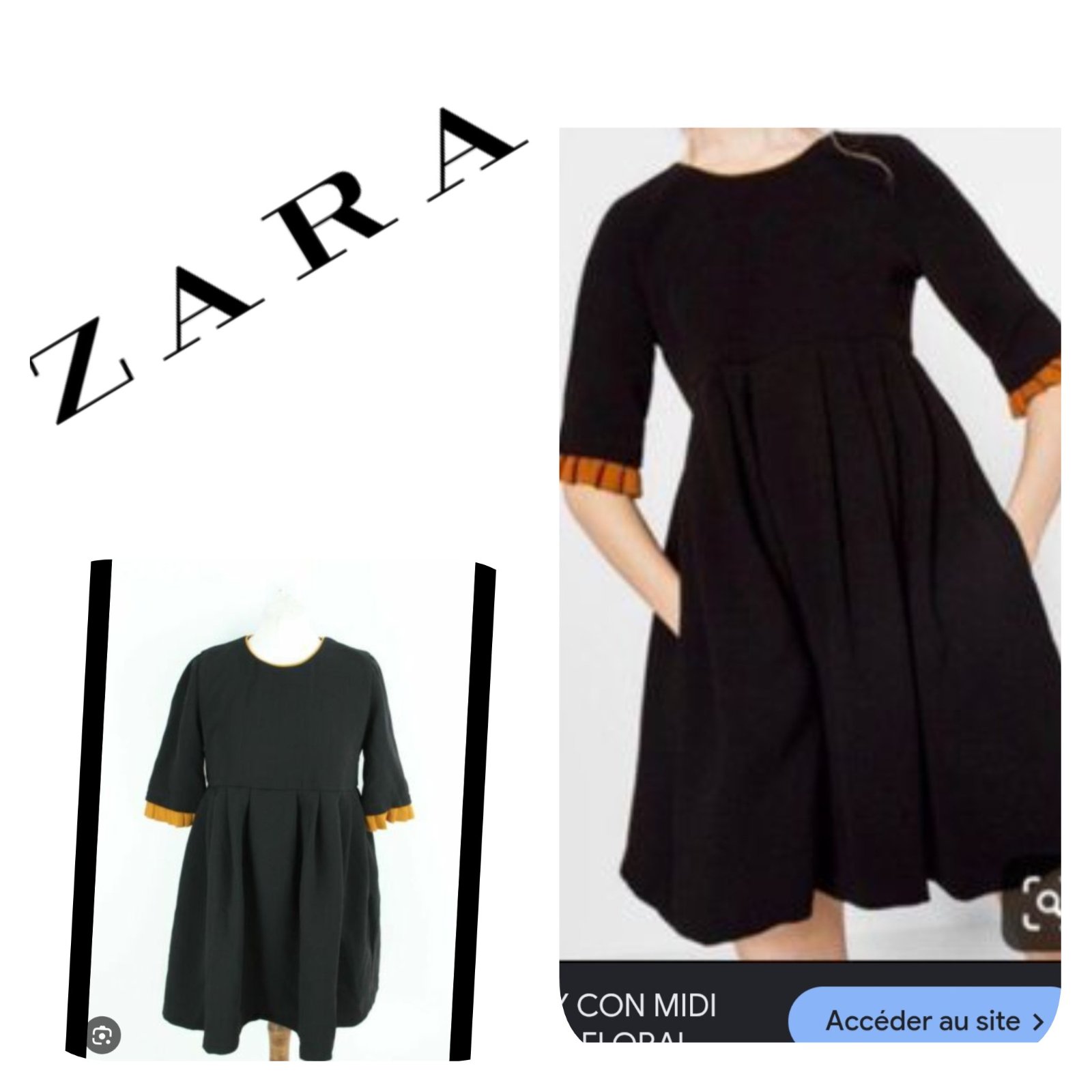 Subliiiiime❤️❤️❤️❤️❤️ robe babydoll noire de  ZARA tissu automne /hiver taille 38