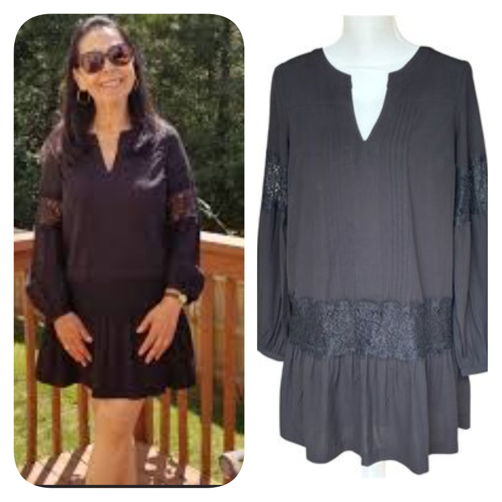 Subliiiiime ❤️❤️❤️❤️robe noire à détails en dentelles de la marque ABERCROMBIE & FISH taille 36