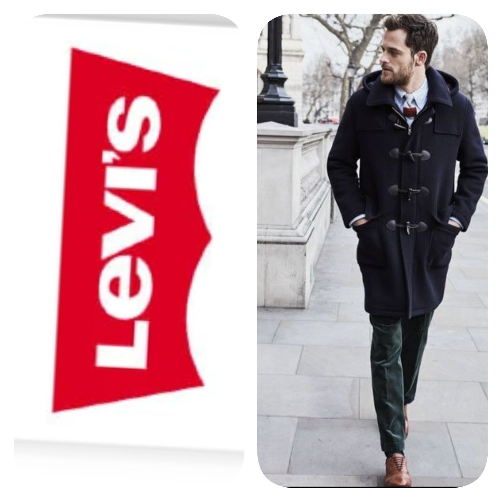Subliiiiime ❤️❤️❤️❤️❤️❤️manteau à capuche  58% de laine pour homme 🚹de la marque LEVI'S couleur gris très foncé taille 40 