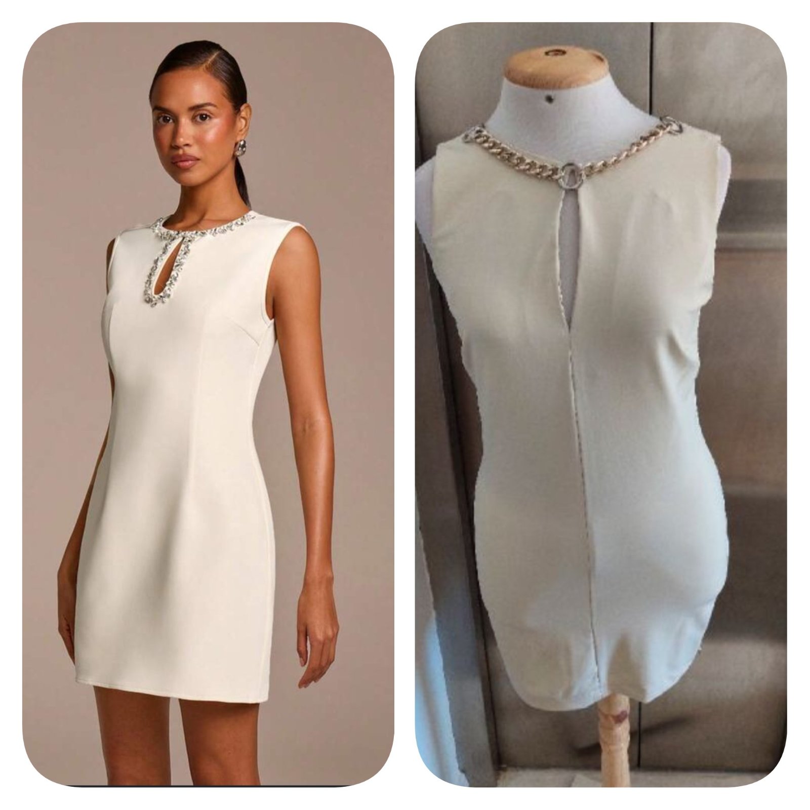Subliiiiime ❤️❤️❤️❤️robe italienne ajusté avec détails collier doré de OPIUM MILANO taille 40